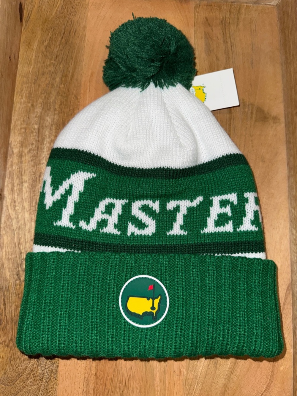 Masters 2026 Green & White Pom Pom  Beanie